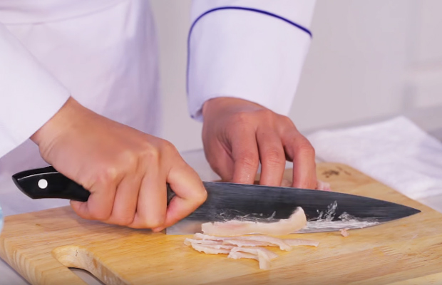 cắt lát mỏng dính thịt heo