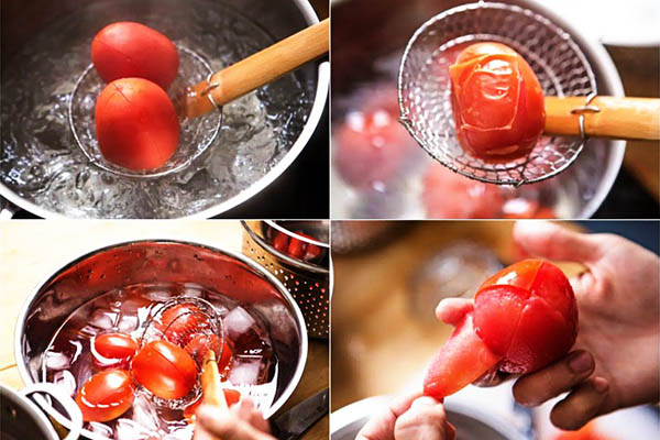 Cách lột vỏ cà chua 