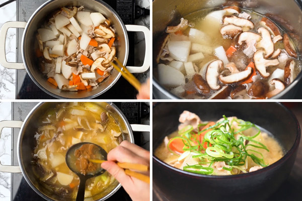Nấu súp miso cùng thịt bò