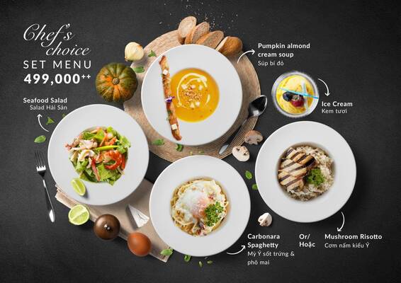 Bày trí bàn tiệc set menu - Với những dịp đặc biệt, bày trí bàn tiệc set menu sang trọng, đẳng cấp là điều mà mọi khách hàng mong muốn. Các nhà hàng phục vụ ẩm thực Âu tại Việt Nam đã nâng tầm trải nghiệm của khách hàng với bàn tiệc set menu được bày trí độc đáo, hoa mỹ, kết hợp cùng các món ăn thượng hạng, tạo nên cảm giác ấn tượng, đáng nhớ cho mọi khách hàng.