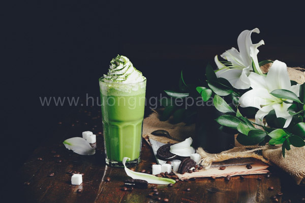 cách trang trí matcha ice blended