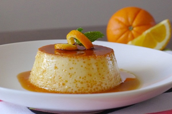 làm bánh flan cam 