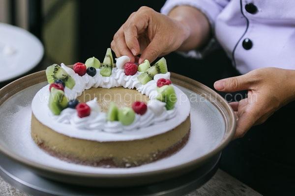 trang trí capuchino cheesecake