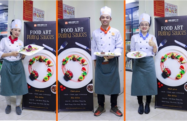 Học viên tham gia check in tại Workshop Food Art