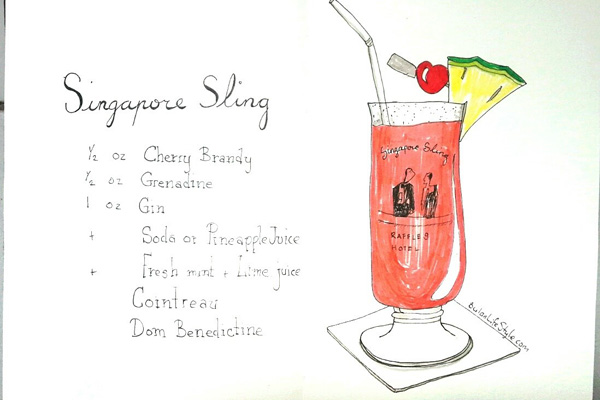 công thức singapore sling cocktail
