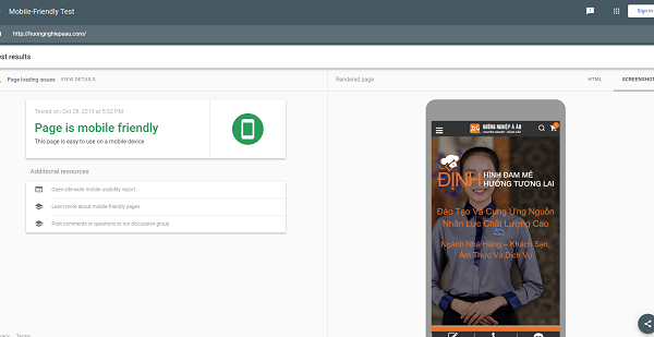 công cụ Mobile-Friendly Test