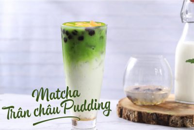 sữa tươi matcha trân châu pudding