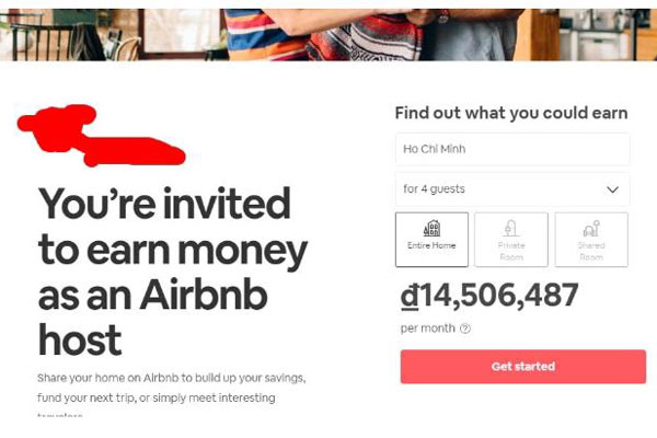 bán phòng trên airbnb