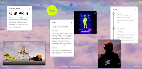 adidas into the metaverse site