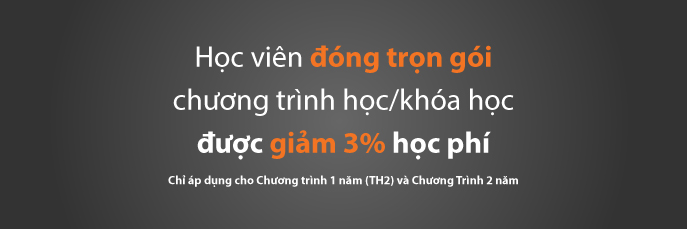 giảm học phí khi đóng 1 lần trọn gói