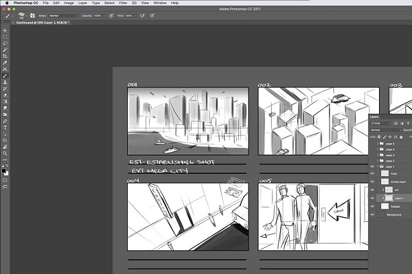 vẽ story board bằng adobe photoshop