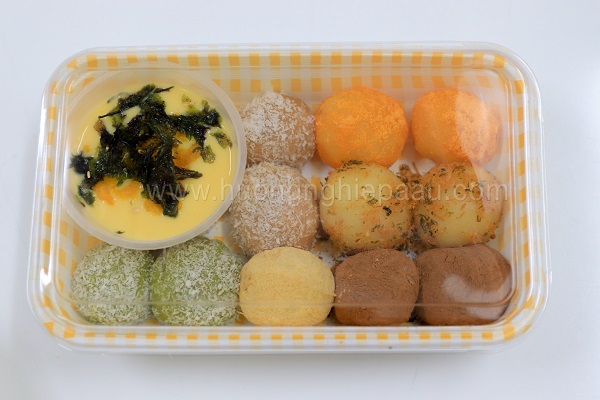 làm bánh mochi chấm kem sữa