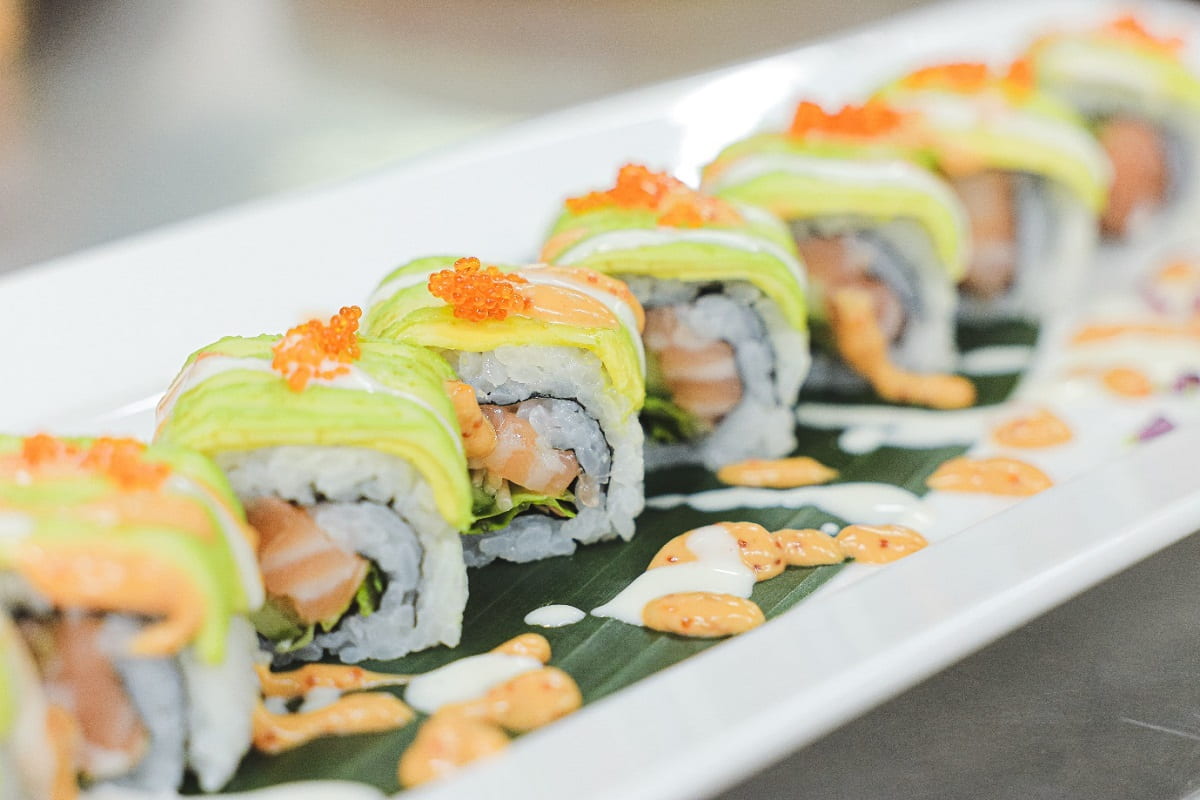 thành phẩm sushi cuộn
