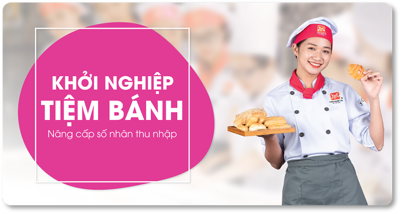 banner thanh niên công nhân bếp bánh