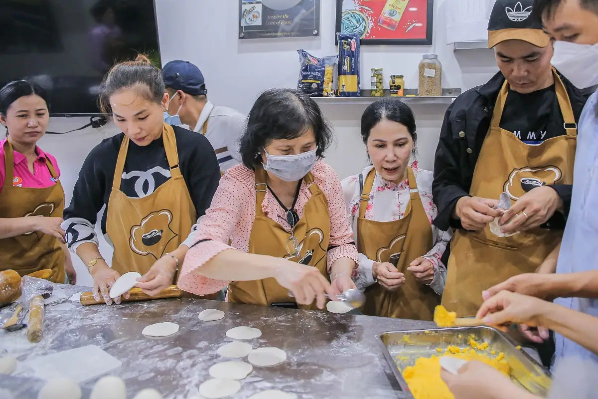 thực hành gói bánh bao kim sa