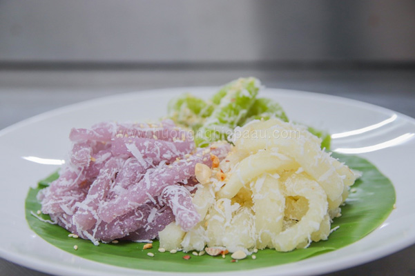 Thành phẩm bánh khoai mì hấp sợi 