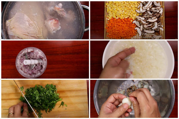 Sơ chế nguyên liệu súp gà