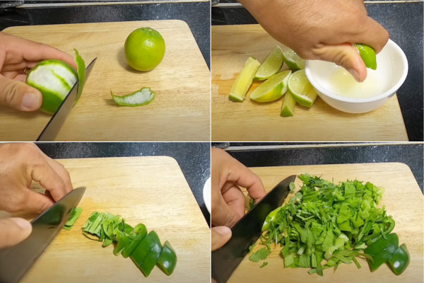 Có thể cắt một chút vỏ chanh, bỏ vào xay