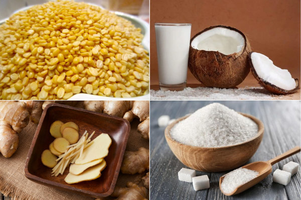 Nguyên Liệu Để Nấu Chè Trôi Nước Đậu Xanh Cốt Dừa