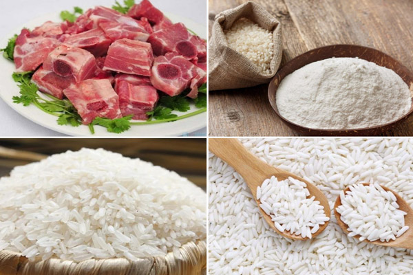 Nguyên liệu chính của món cháo sườn.