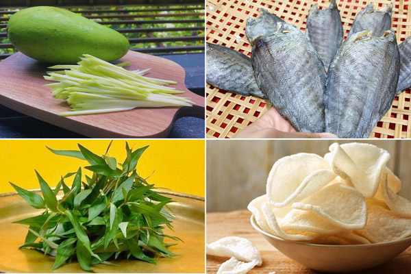 Nguyên Liệu Để Làm Gỏi Xoài Khô Cá Sặc