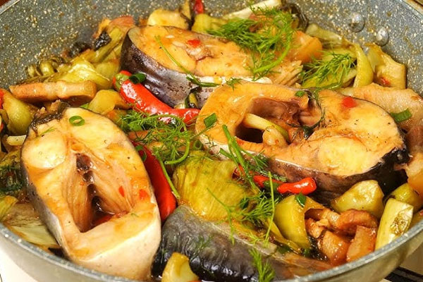 Cá Bớp Um Dưa Cải