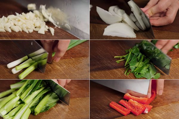 Nguyên liệu để món nui xào bò hài hòa hơn