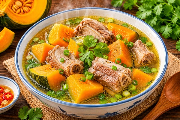 Canh Bí Đỏ Hầm Xương