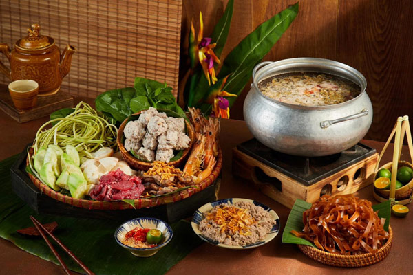 cách nấu lẩu tôm bầu