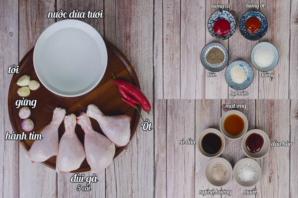 Nguyên liệu làm gà rô ti