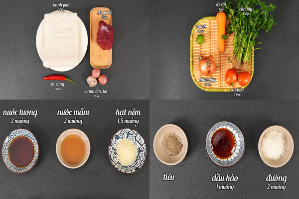Nguyên Liệu Làm Phở Chiên Phồng