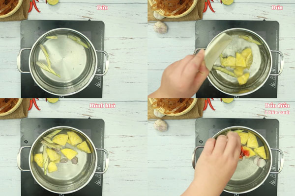 Nấu Nước Dùng Chần Thịt Và Bánh Đa