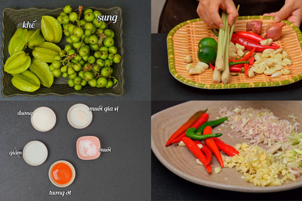 Nguyên Liệu Làm Sung Muối Xổi Chua Ngọt