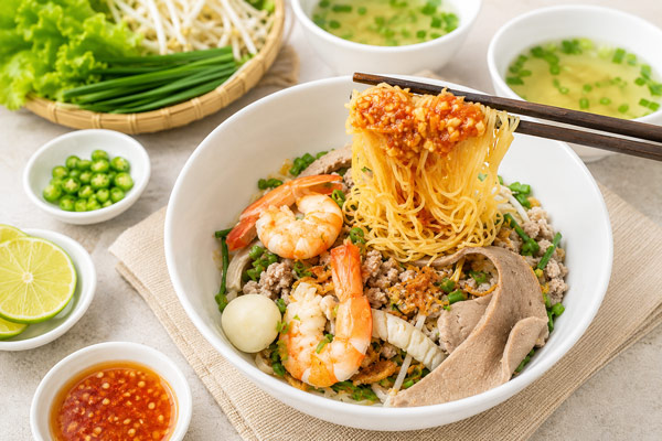 cách làm hủ tiếu khô