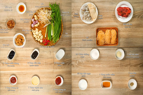 Nguyên Liệu Làm Hủ Tiếu Mì Trộn Khô