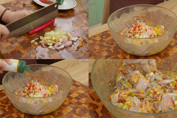 Ướp thịt ếch
