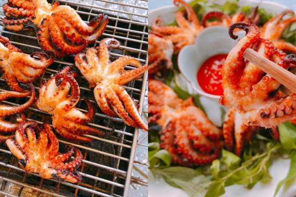 Bạch tuộc vàng ươm, thơm nức mùi sa tế