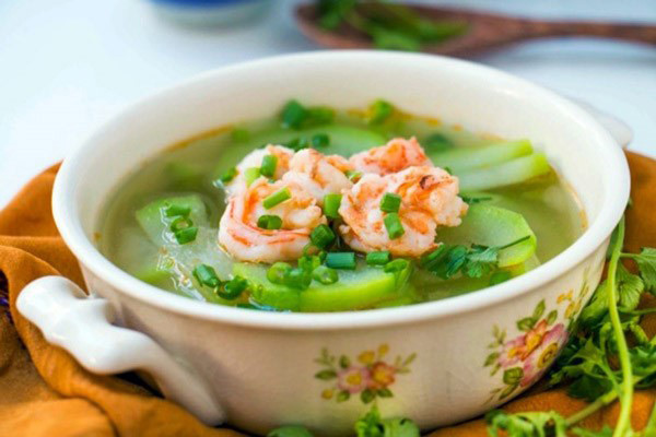 Canh bầu nấu tôm