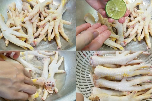 Sơ chế chân gà